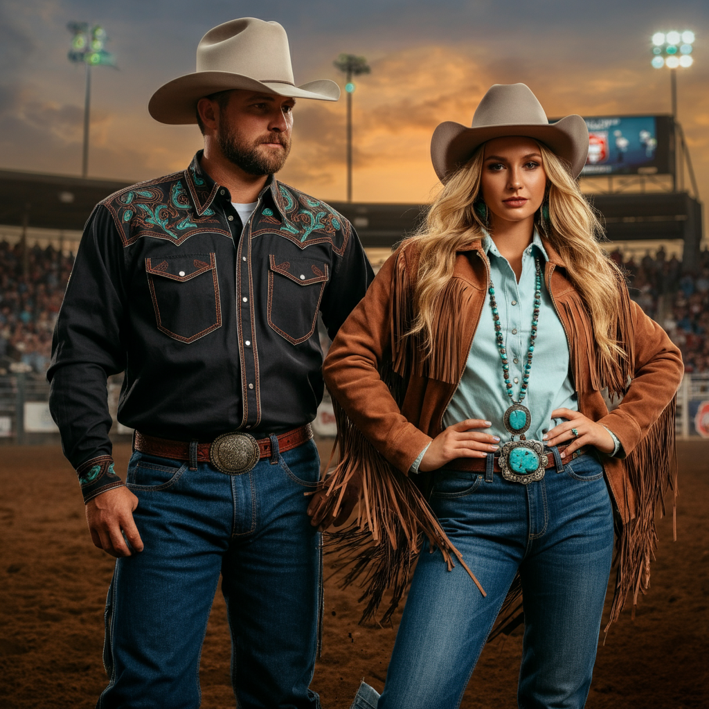NFR fashion, NFR fashion feature, Cowgirl accessories, Cowboy style, Rodeo attendees, Cowgirl with lasso, Cowboy boots close-up, Modern NFR fashion