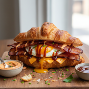 Breakfast Sandwich with Sauces