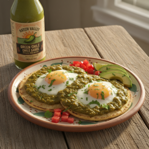 Huevos Rancheros with Green Chile