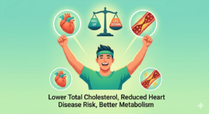 Chart showing cholesterol reduction benefits of regular exercise