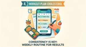 Sample weekly workout schedule for cholesterol management