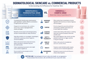 Comparison of dermatological pharmaceutical-grade skincare versus commercial cosmetic skincare products