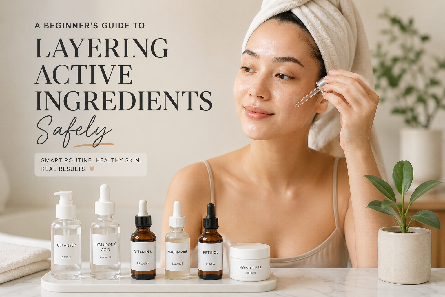 beginner layering active ingredients safely skincare routine