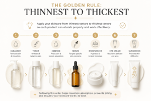 thinnest to thickest skincare layering order diagram