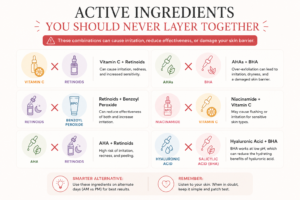 skincare ingredients not to mix infographic