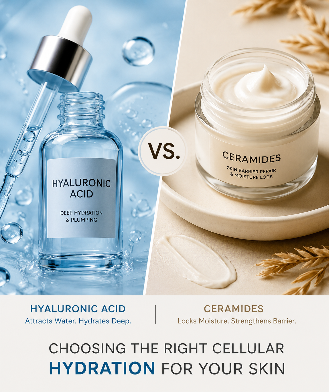 hyaluronic acid vs ceramides skincare comparison
