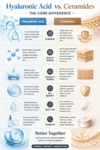 hyaluronic acid vs ceramides comparison chart