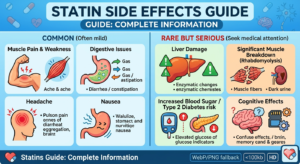 Guide to common and serious side effects of statin medications