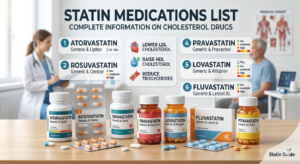 Complete list of statin medications with brand names and generic equivalents