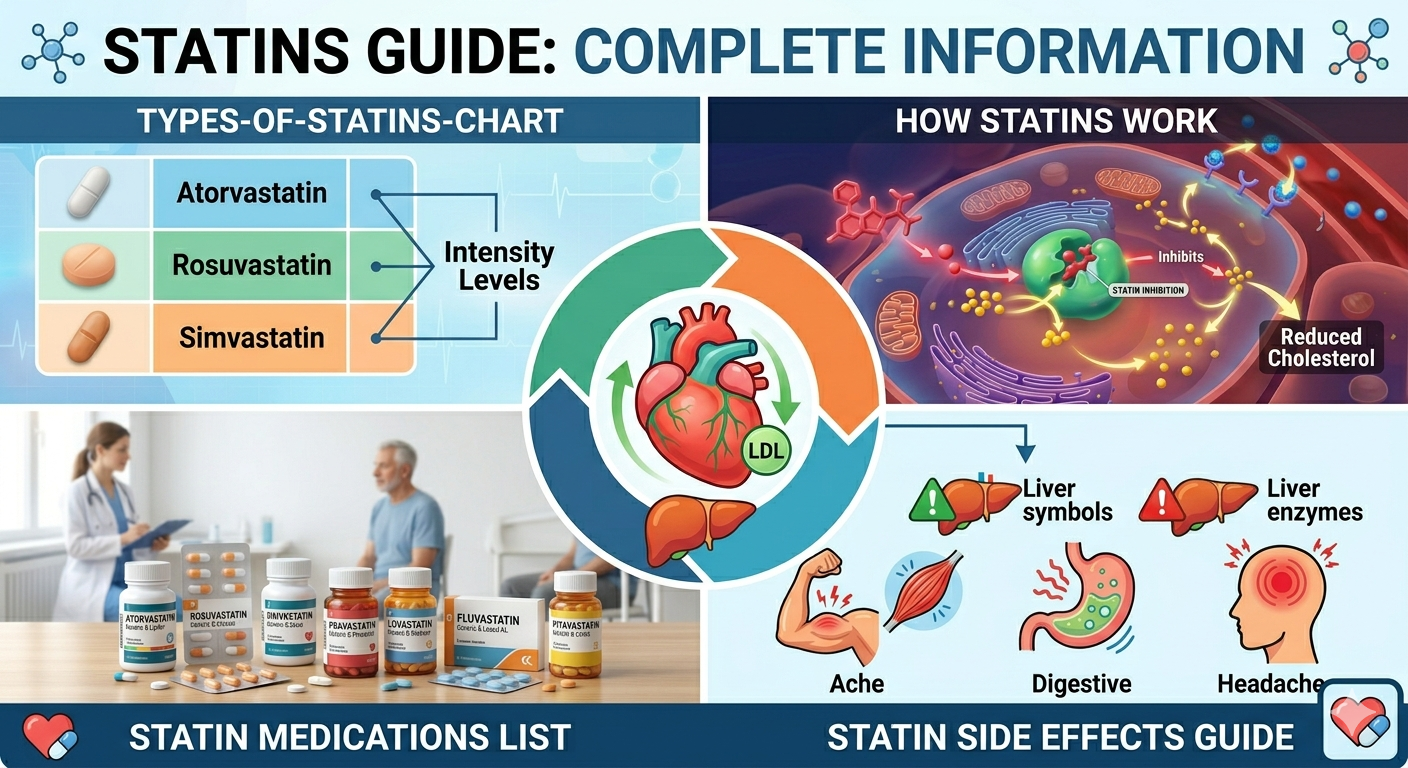 Statins Guide: Types, Benefits, Side Effects & Alternatives