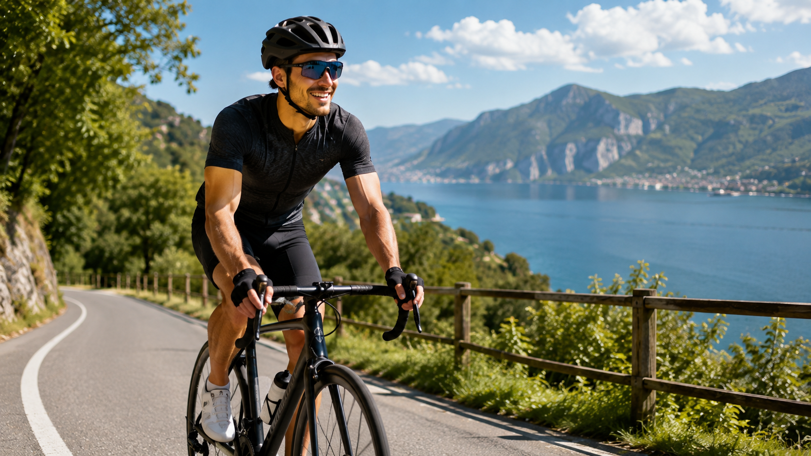 Person cycling outdoors as a low-impact weight-loss exercise option