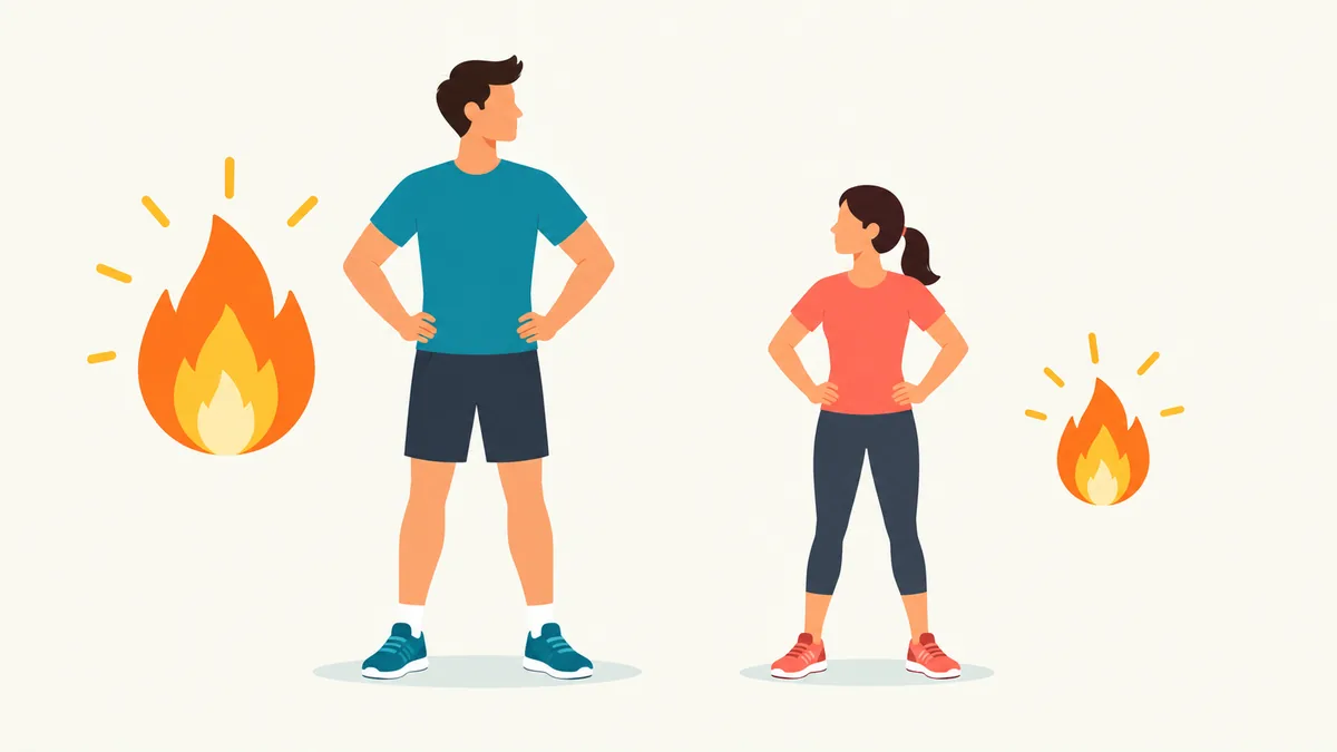 Infographic comparing a larger and smaller body with different daily energy use